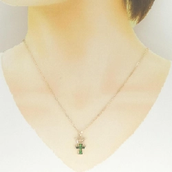 K18PG/K18BG Đan chéo × Vương miện Đá garnet Dây chuyền 0.24CT - Hàng hiệu Chính hãng 864564