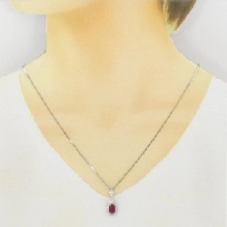 Dây chuyền ruby PT900/K18YG/PT850 2.238CT xuất xứ từ Myanmar - Hàng hiệu Authentic 860294