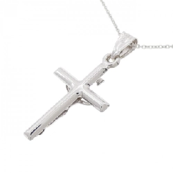 K18WG Dây chuyền hình chữ thập - Hàng hiệu Authentic 859617