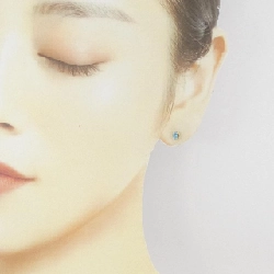 K18YG Blue Topaz Bông tai - Hàng hiệu Chính hãng 870617