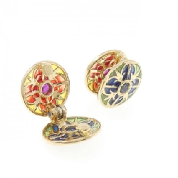 K18YG Đá màu Bông tai - Hàng hiệu Chính hãng 873981