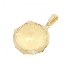 K18YG(枠) Đồng xu Mặt dây chuyền - Hàng hiệu Chính hãng