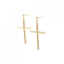 K18YG Khuyên tai hình chữ thập - Hàng hiệu Chính hãng 867040
