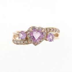 Nhẫn Sapphire K18PG hình trái tim 0.573CT 667409