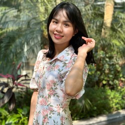 Váy hoa hồng size S vải bay nhẹ nhàng cho nàng ther