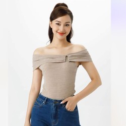 Áo trễ vai Ivy Moda màu be, size L còn nguyên tag chưa mặc 78181