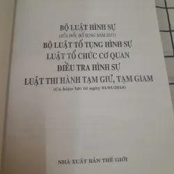 BỘ LUẬT HÌNH SỰ (Sửa đ. 2017) BỘ LUẬT TỐ TỤNG (Hiệu lực 2018) xb Thế Giới  598778