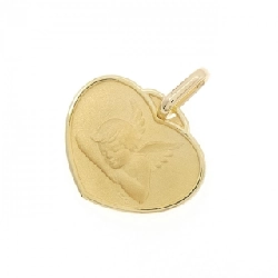 K18YG Mặt dây chuyền hình trái tim × Thiên thần - Hàng hiệu Chính hãng