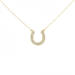 K18YG Nhẫn ngựa kim cương dây chuyền 0.20CT - Hàng hiệu Chính hãng