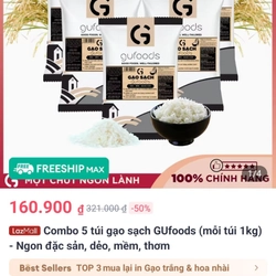 5kg gạo dẻo mềm, 1 túi 1kg 283780