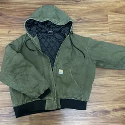 Áo khoác Nelly vải canvas xanh rêu 656143