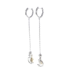 Bông tai kim cương hình mặt trăng và ngôi sao K18WG/K18YG 0.10CT - Hàng hiệu Chính hãng 867204