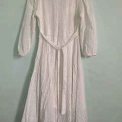 Đầm dự tiệc đầm trắng cổ vuông tay phồng dáng dài Lucas Dress 462311