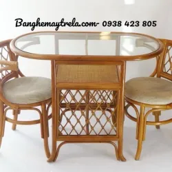 Bàn ghế mây cà phê 600693