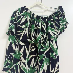 Áo voan trễ vai thời trang sz M màu xanh eva de eva đã qua sử dụng  929902