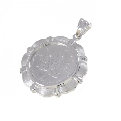 Mặt dây chuyền đồng xu 18KWG (khung) - Hàng hiệu chính hãng