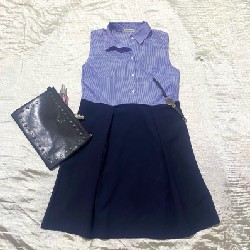 Đầm sơ mi sát nách liền thân 49079