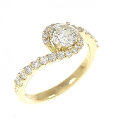 Nhẫn kim cương K18YG 0.553CT M SI1 3EXT H＆C - Hàng hiệu Authentic