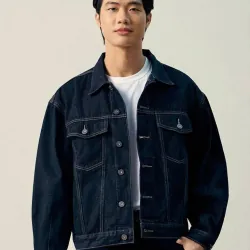 Áo khoác jean icondenim màu đen xanh size S 973464