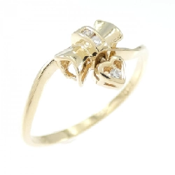 Nhẫn kim cương hình trái tim × ruy băng K18YG 0.03CT