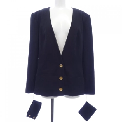 【Vintage】Áo khoác không cổ CHANEL