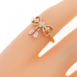 Nhẫn hồng K10PG hình trái tim và ruy băng - Hàng hiệu Authentic 849419