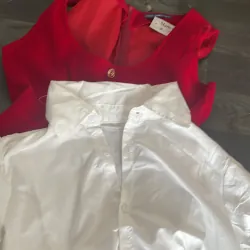 Sét váy đỏ sơ mi trắng  793087