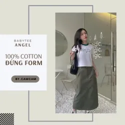 ÁO THUN BABY TEE FORM FIT ANGEL WERE BORN SIZE L 792378