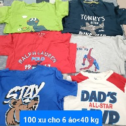 6 áo thun bé trai dưới 40kg