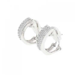 K18WG Bông tai/Khuyên tai kim cương Pavé 0.50CT - Hàng hiệu Chính hãng