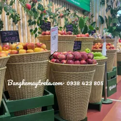 Sọt trung bày siêu thị đan dây nhựa tròn 577104