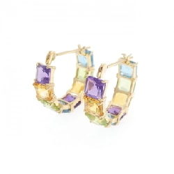 K18YG Đá màu Bông tai - Hàng hiệu Chính hãng 876004