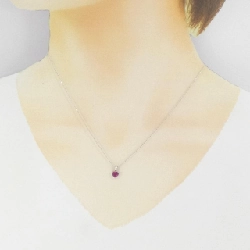 K18WG Dây chuyền hình trái tim Ruby 0.58CT - Hàng hiệu Chính hãng 866307