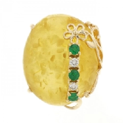 Nhẫn hoa hổ phách K18YG 10.05CT - Hàng hiệu Authentic 849716