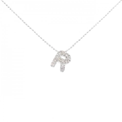 K18WG Chữ cái R Dây chuyền kim cương 0.27CT - Hàng hiệu Chính hãng