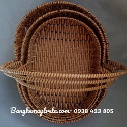 Lẵng oval nhựa giả mây đựng đồ 446578