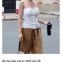 Áo 2 dây, dây rút, vải tơ 701502