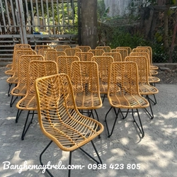 Ghế chân sắt cafe đan mây tự nhiên 517897