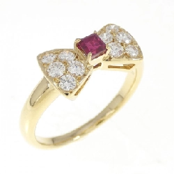 Nhẫn ruby K18YG hình ruy băng 0.27CT