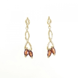 K18YG Garnet Bông tai - Hàng hiệu Chính hãng