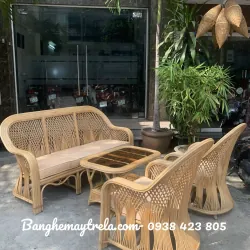 Bàn ghế sofa mây tự nhiên phòng khách hiện đại 697524