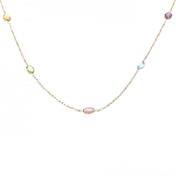 K18YG Đá màu Dây chuyền - Hàng hiệu Chính hãng