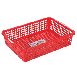Rổ nhựa hình chữ nhật kích thước 38x26x9 cm - Mã số 1090 338204
