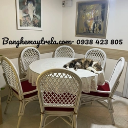 Bộ bàn ghế ăn mây hiện đại 473174