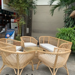 Bàn ghế sofa mây tre đan hiện đại 466655