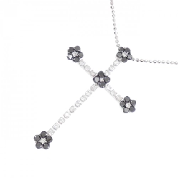 K18WG Đan Chéo × Hoa Kim Cương Dây Chuyền 1.10CT - Hàng hiệu Chính hãng 860579