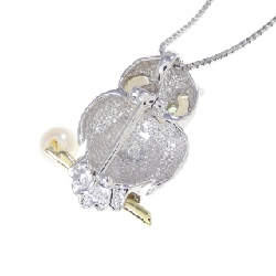 K18WG/K18YG Cú Mèo Ngọc Trai Akoya Dây Chuyền - Hàng hiệu Authentic 856566