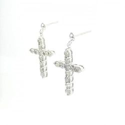 K18WG Bông tai kim cương chéo 1.00CT - Hàng hiệu Chính hãng 869426