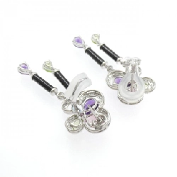 K18WG Đá màu Bông tai/Khuyên tai - Hàng hiệu Chính hãng 866444