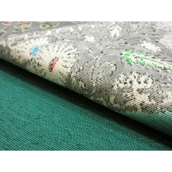 Dải obi Nagoya Kawabata Yoshio - Vải in gỗ Ấn Độ cổ đại - Hàng hiệu Authentic 880038